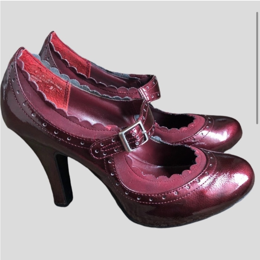 darling vintage wine red mary jane heels